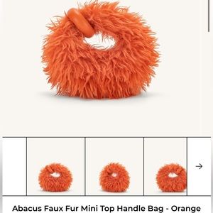 JW PEI - Abacus Faux Fur Mini Top Handle Bag - Orange
